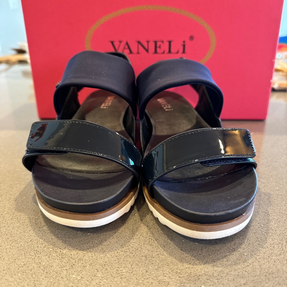 Vaneli Blue Sandals Stylish Slip-On Footwear